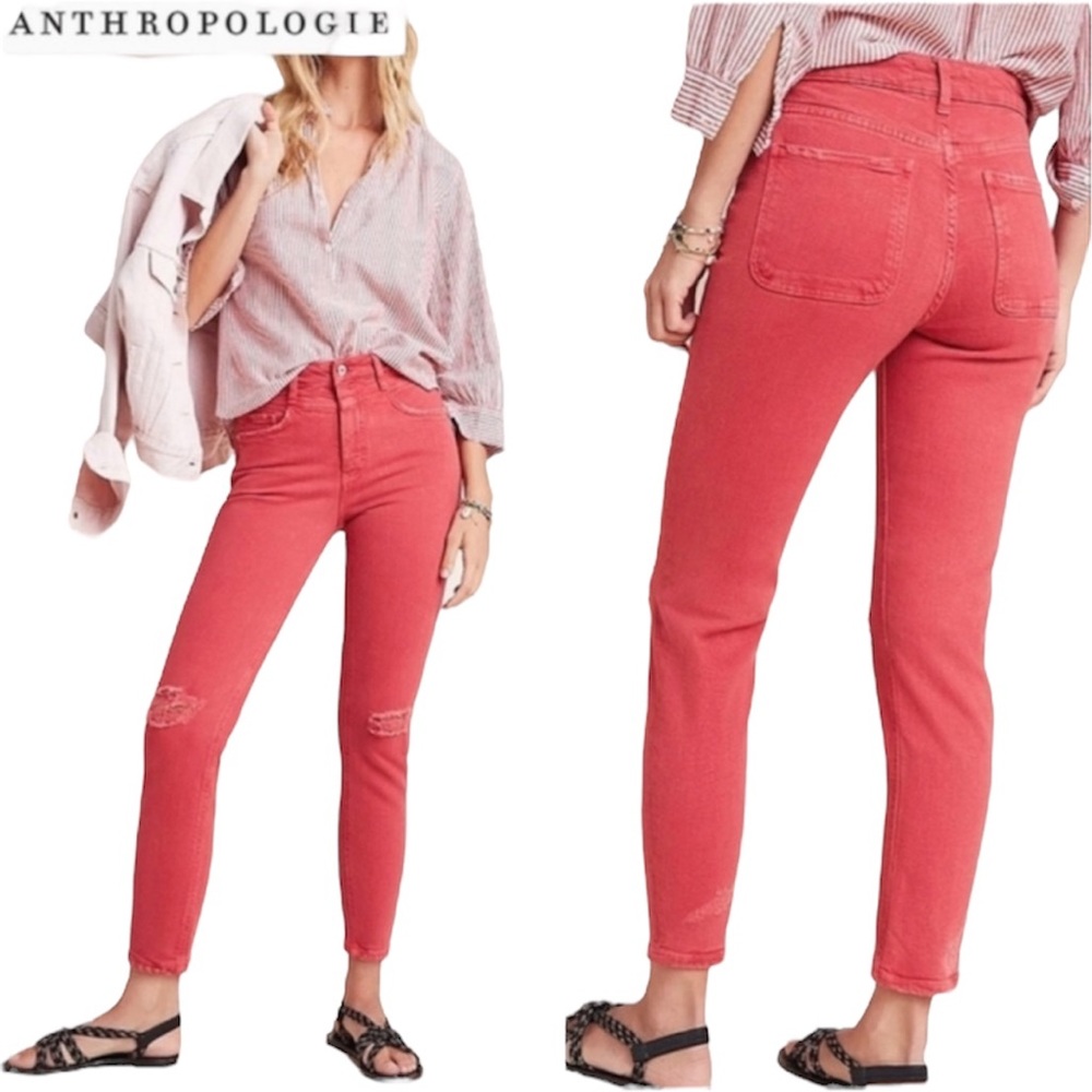 Anthropologie Jeans High Rise Distressed Slim  NWT Women’s Size 27 - Picture 2 of 12